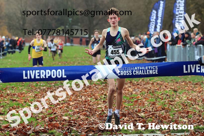 Boys Under-15s, 2023 British Athletics Cross Challenge, Sefton Park, Liverpool. Photo: David T. Hewitson/Sports for All Pics